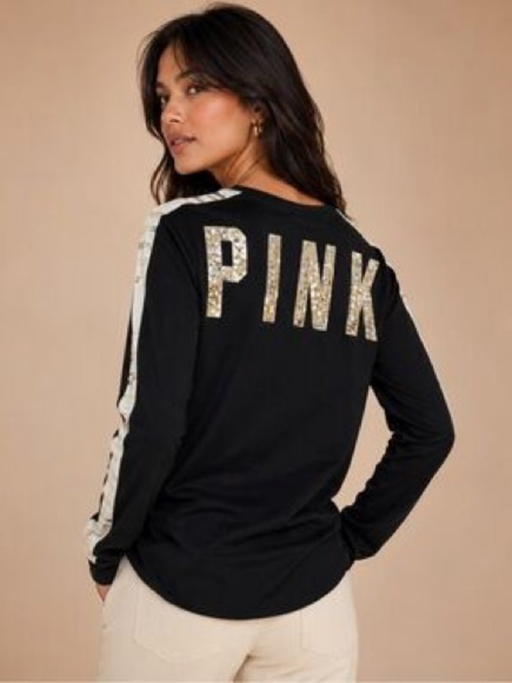 VS Pink Oversized Sequin Top sz XS